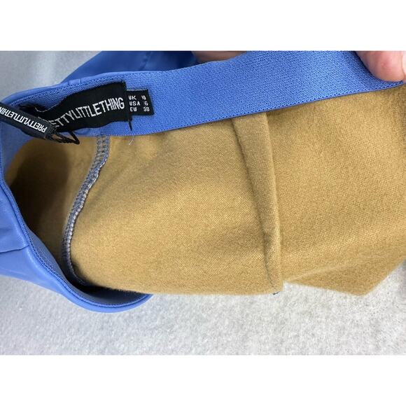 Pretty Little Thing Pants Womens‎ Size 6 Faux Leather Cornflower Blue - Picture 11 of 11